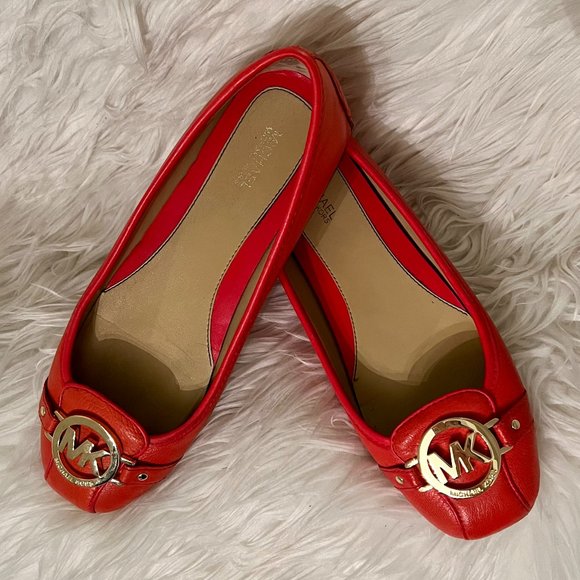 Michael Kors Flats Leather Great Classic Shoe Orange - Picture 1 of 3